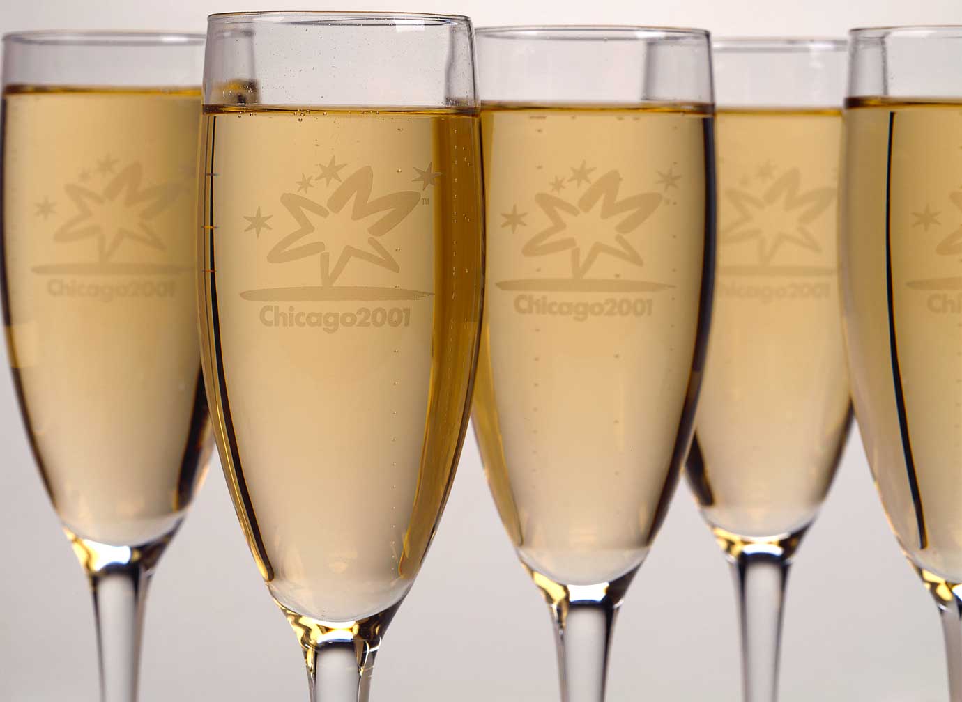chicago_millennium_celebration_champagne_flute.jpg Art Direction by: Bart Crosby, Crosby Associates